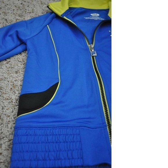 *Sport Jacket FILA sz 14 Blue Stretch Zip Up Performance Stretch Spring Girls - Picture 4 of 5